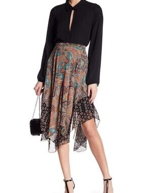 Eva Franco Jazmin Paisley Handkerchief Flowing Skirt - Anthropologie